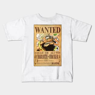 Charlotte Cracker Wanted Poster - 860 Million Berries - One Piece Wanted Poster Kids T-Shirt